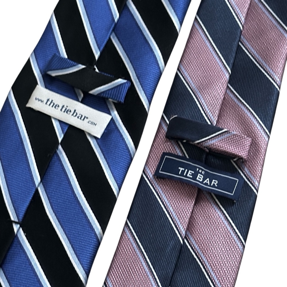 The Tie Bar‎ Lot of 2 Striped Men Silk Neck Ties